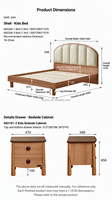 660208 Lit pour enfants rembourré en tissu, cadre en bois de chêne blanc massif, écologique, durable, meubles de chambre à coucher