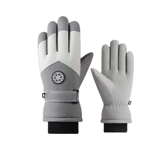 Recién llegado, guantes de esquí para mujer, guantes de nieve de invierno, guantes de cuero impermeables a prueba de viento, tecnología táctil, deportes térmicos al aire libre - Product Image 3