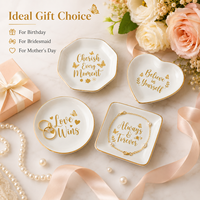 Plateau à bijoux en céramique blanche moderne, forme ovale irrégulière avec bord doré, plateau décoratif pour bibelots, logo personnalisé, artisanat