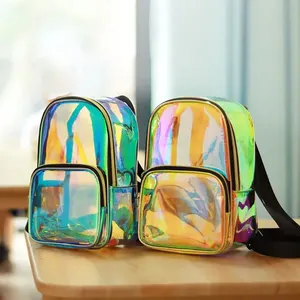 Mode Waterdichte Mini Rugzak Laser Holografische Pvc Tas Tpu Transparante Rugzak Voor Meisje