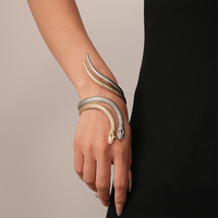 Ensemble de 2 pièces : Bague et bracelet en forme de serpent torsadé et enroulé, au design audacieux