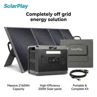 Station d'alimentation portable Solarplay Wholesale 2400W 2160Wh avec batterie Lifepo4 et panneau solaire pliable 200W pour voiture, camping et vie hors réseau