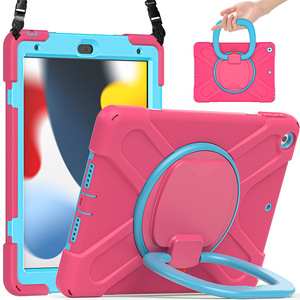 Nuovissimo modello colorato custodia in Silicone per <span class=keywords><strong>Apple</strong></span> <span class=keywords><strong>iPad</strong></span> 10.2 9 ° <span class=keywords><strong>2021</strong></span> con impugnatura rotante resistente antiurto - Product Image 1