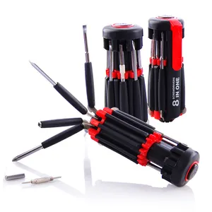 Portable Multifunction Screwdriver Flashlight 8 In One Hardware Store Repair Tools Set Kit With Led