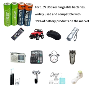 แบตเตอรี่แบบชาร์จไฟได้พอร์ต USB Type-C ทรงกระบอกพิมพ์โลโก้ได้ kxd แบตเตอรี่แบบพกพาขนาด400mAh 650mAh 750mAh 1450 1.5V - Product Image 2