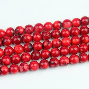 New Natural Round Red Bamboo Coral Bead Strand For DIY Jewelry Making 7Mm 8mm 10mm