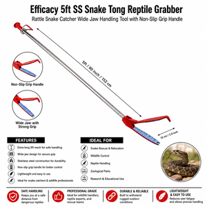 ที่คีบงู 5 ฟุต ยี่ห้อ Efficacy รุ่น SS Snake Tong สำหรับจับสัตว์เลื้อยคลาน งูหางกระดิ่ง ปากกว้าง พร้อมด้ามจับกันลื่น - Product Image 1