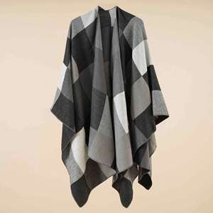 Wholesale <b>Wool</b> 150*130cm Women's Winter Poncho Scarves <b>Cape</b> Wrap Pashmina Shawls - Product Image 3