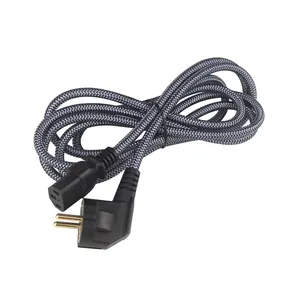 EU 6ft/1.8m 2-Prong Grounded European Standard AC Power Cord 10A/250V Schuko CEE7/7 to IEC-60320-C13 Power Cable