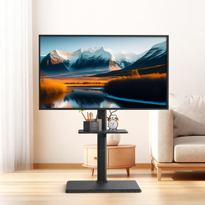 Регулируемая по высоте напольная подставка для ЖК-телевизоров из стали и МДФ с поворотным механизмом для телевизоров 32-70 дюймов - Product Image 2