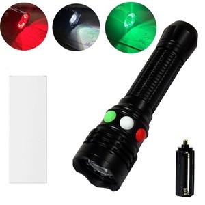 Brillante recargable 3 TriColor antorcha LED Flash luces rojo/<span class=keywords><strong>Verde</strong></span>/blanco <span class=keywords><strong>luz</strong></span> antorcha ferrocarril señal <span class=keywords><strong>luz</strong></span> <span class=keywords><strong>linterna</strong></span> para Camping - Product Image 1