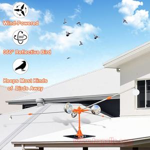 Buitendak Telescopische Paal Houd Duif Weg Vogel Spinnen Afschrikapparaat 360 ° Reflecterende Vogelafweerder - Product Image 3
