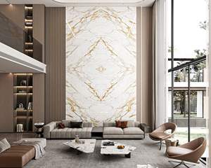 1600*3200mm <span class=keywords><strong>Dalle</strong></span> de pierre frittée Motif de marbre Anti-perméable pour les murs d'accent d'entrée de villa à manger en plein air - Product Image 6