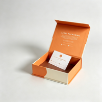 Boîte cadeau rigide magnétique blanche avec couvercle pour cartes de visite de luxe personnalisées, insert magnétique et sac inclus