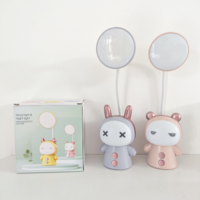Lampe de bureau LED rechargeable mignonne avec col de cygne flexible, protection oculaire, veilleuse pour chambre d'enfant, étude et photographie