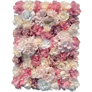 2024 flores decoración de pared 3D flor Rosa Panel de pared flores rosas de seda para fondo de boda