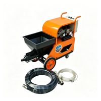 Mesin Semprot Mortar Portabel Motor 7.5kw Hopper 80L Penyemprot Pasir Semen untuk Aplikasi Dinding Interior