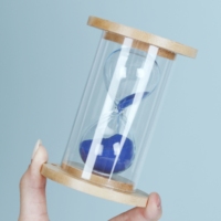 Sablier en bambou écologique pour la préparation du thé, la méditation, la décoration de bureau à domicile, sablier en bois minimaliste, cadeau