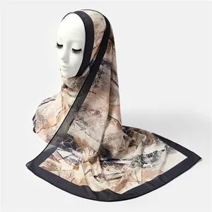 woven modal twill 100% instant polyester muslim square premium korean chiffon shawl hijab scarf for kids hat wedding