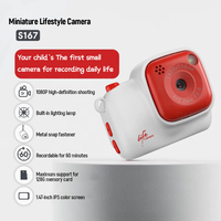Mini Cámara de Dibujos Animados con Soporte para Cuello, 1080P HD Antivibración, Pantalla IPS de 5MP, Grabadora de Video con Visión Nocturna, Regalo