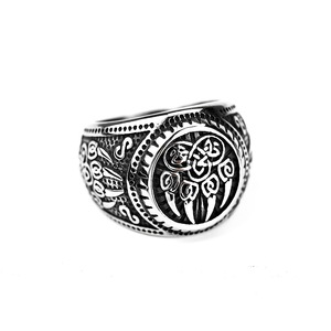 Anillo de Acero Inoxidable Antideslustre con Diseño de Garra de Oso Vikingo y Pata de Lobo, Estilo Hip Hop, para Hombre, Joyería Fina de Moda, Venta al Por Mayor - Product Image 6