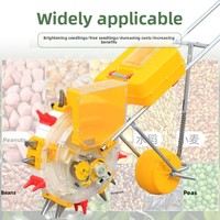 Nouveau Semoir Manuel de Précision à 2 Rangs, Petit Planteur Agricole Multifonctionnel avec Épandeur d'Engrais Poussé à Main pour Maïs et Soja