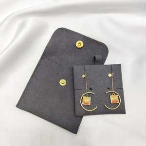 Jinsky กระเป๋ากระดุมโลโก้แบบกำหนดเองกระเป๋าแหวนสร้อยคอแพคเกจเครื่องประดับกระเป๋าสแน็ปไมโครไฟเบอร์กระเป๋าเครื่องประดับโลโก้ที่กำหนดเองพร้อมแผ่นรองบัตร - Product Image 3