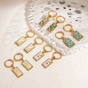 Fai da te tarocchi in smalto fatto a mano zircone accessori creativi Charm ciondolo in acciaio inossidabile gioielli di moda all'ingrosso per le donne - Product Image 2