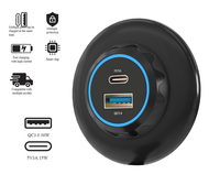 Chargeur de voiture à charge rapide QC3.0 12V-24V, prise USB automobile modifiée 3.1A, adapté aux autocars et aux camping-cars