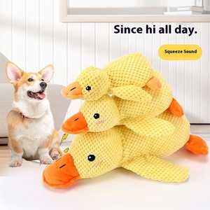 Crinkle lớn <span class=keywords><strong>squeaker</strong></span> mềm không thể phá hủy vịt hình con chó cưng đồ chơi - Product Image 3