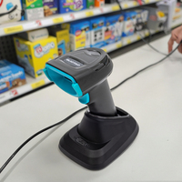 GUOTAO J2B Lector de código de barras inalámbrico de mano Entrega Alternativa rápida DS2278 1D 2D Escáner de código QR inalámbrico USB de largo alcance