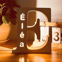 Lettres lumineuses personnalisées en bois avec nom, veilleuse LED personnalisée pour la chambre d'enfant, décoration de chambre, cadeau