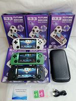 Console de jeu portable rétro G33 2026, nouveau design, écran 4,3 pouces, double joystick, lumière respirante, 1 Go de RAM, 4 Go de stockage, prend en charge 2 joueurs, 2500 mAh