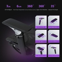 Chaise de jeu ergonomique en maille avec cadre en acier inoxydable, base pivotante, accoudoirs fixes, pour la maison et le bureau - Confortable pour une utilisation prolongée et inclinable