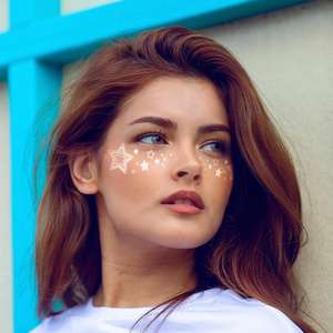 Nouveau blanc temporaire étanche <span class=keywords><strong>tatouage</strong></span> autocollants lune <span class=keywords><strong>étoile</strong></span> dentelle bras main Art pour mariage maquillage visage et cou maquillage - Product Image 4