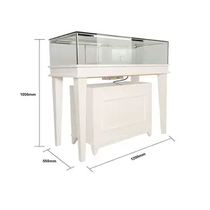 European style jewellery shop showcase design glass cabinet jewelry display with light