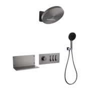 Ensemble de douche encastré thermostatique Koala KS-3107 en laiton finition bronze moderne, mitigeur monocommande 3 fonctions avec cascade