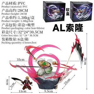 Figura de acción de 28 cm de One Piece: Roronoa Zoro vs. Killer, escena de batalla en Wano Country, figura coleccionable de corte infernal, venta al por mayor - Product Image 2