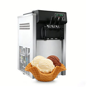 Máquina de helado suave de acero inoxidable con tres asas para mostrador, ideal para tiendas de conveniencia y cafeterías, uso comercial internacional. - Product Image 4
