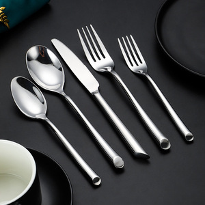 316 Stainless Steel Cutlery Set Knife Fork Spoon Hotel Style Thickened <b>Mirror</b> Polished Home Use - Product Image 2