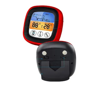 Termometer digital makanan dapur layar sentuh, pengukur suhu BBQ makanan