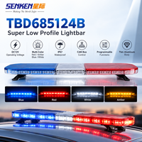 Barre lumineuse de signalisation à LED fines SENKEN DC12V 198 LED, multicolores, clignotantes, pour véhicules d'urgence, pompier, ambulance