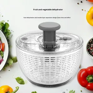 Escurridor de Ensaladas Giratorio de Acero Inoxidable |   Limpiador Portátil de Lechuga y Vegetales |   Lavador de Frutas con Colador y Tazón de Lavado - Product Image 4