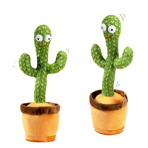 Cactus Dansant Interactif : Peluche Cactus Répétitif, Chantant, Enregistrant et Imitant, avec Éclairage Électronique – OEM - Product Image 1