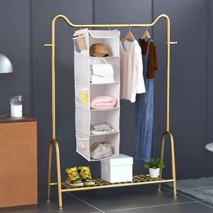 5 Tier Hanging Closet Organizer 43x12x12 Inch With 6 Pockets For Bedroom Storage Fabric Organizer - Product Image 6