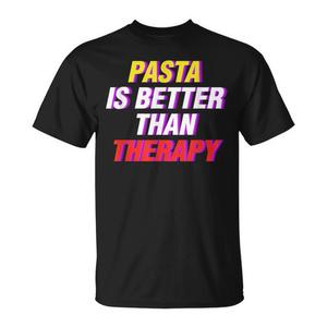 La pasta es mejor que la terapia, comida reconfortante, camiseta para amantes de la macarrón - Product Image 1
