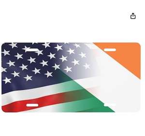 Plaque d'immatriculation patriotique avec drapeaux d'<span class=keywords><strong>Islande</strong></span> et des États-Unis, emblème 6 x 12 pouces, plaque d'immatriculation avant de voiture, accessoire de décoration de voiture - Product Image 3