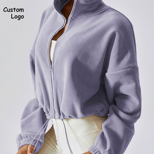 Felpe da <span class=keywords><strong>donna</strong></span> <span class=keywords><strong>con</strong></span> Shorts Full <span class=keywords><strong>Zip</strong></span> stile caldo collo alto a maniche lunghe - Product Image 3