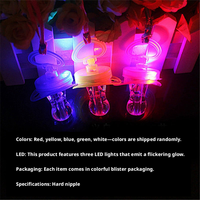 Sucette lumineuse LED avec sifflet, jouet fantaisie coloré transparent pour fêtes, vente en gros