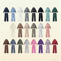 Sweat-shirts et pantalons de survêtement surdimensionnés en molleton 350 g/m² avec logo personnalisé pour hommes, coupe ample, cordon de serrage, ensemble unisexe de sweat-shirts et de pantalons de survêtement